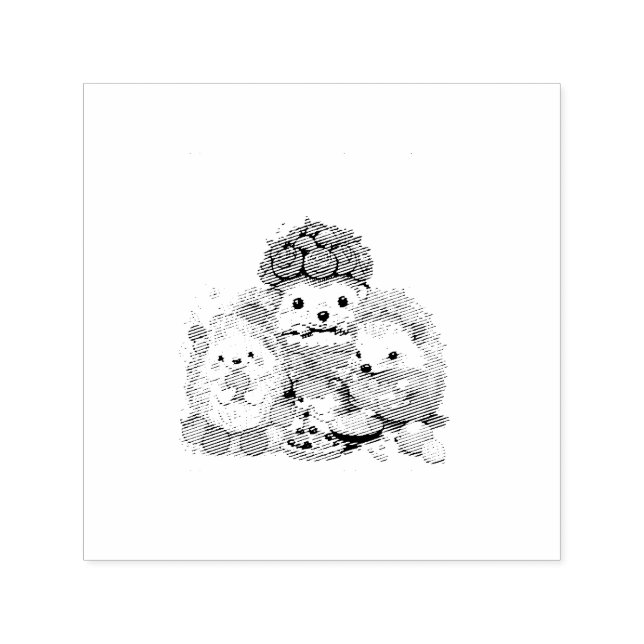 Niedlicher Cartoon für Igel und Kuchen Permastempel (Design)