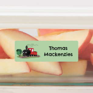 Niedlicher Cartoon für Lokomotive mit Dampfzug per Etiketten