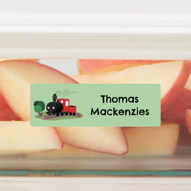 Niedlicher Cartoon für Lokomotive mit Dampfzug per Etiketten (Befestigt)