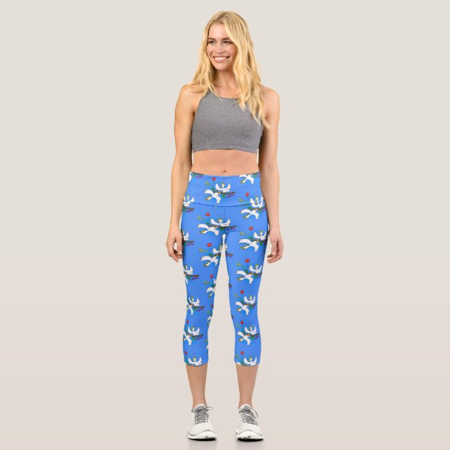 Niedlicher Cartoon für lustige Kakatovögel Capri Leggings (Vorderseite)