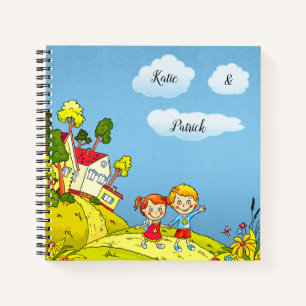 Niedlicher Cartoon für Mädchen und Jungen Personal Notizbuch