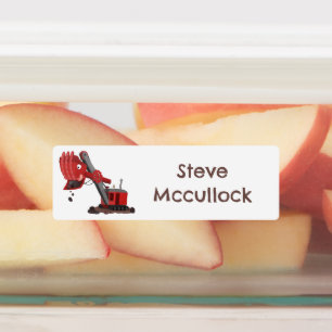 Niedlicher Cartoon für Rotdampfschaufel personalis Etiketten