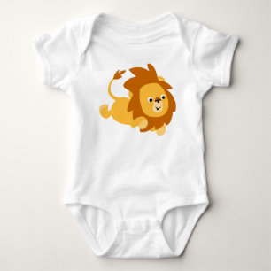 Niedlicher Cartoon Gamboling Lion Baby Strampler