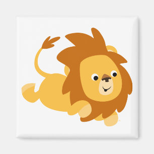Niedlicher Cartoon Gamboling Lion Magnet