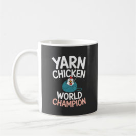 Niedlicher Cartoon-Garn-Huhn-Weltmeister Kaffeetasse