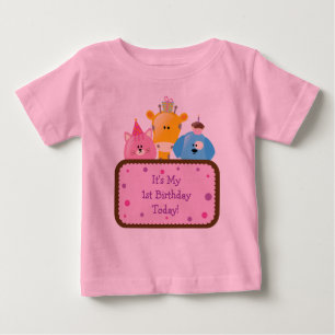 Niedlicher Cartoon Geburtstagskinder mit individua Baby T-shirt