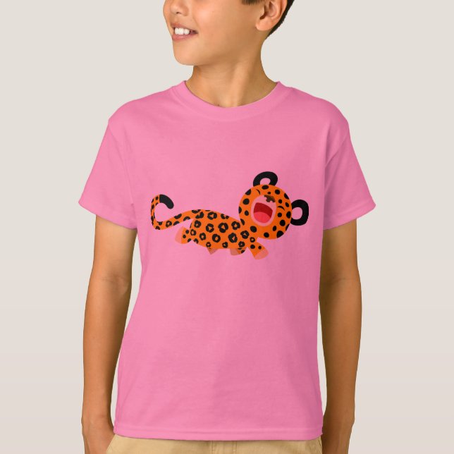Niedlicher Cartoon gegenüber Leopard Children T -  T-Shirt (Vorderseite)