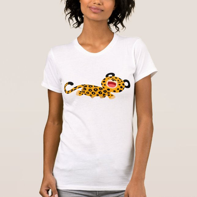 Niedlicher Cartoon gegenüber Leopard Frauen T - Sh T-Shirt (Vorderseite)