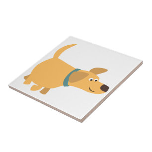 Niedlicher Cartoon Gelbe Labrador-Tile Fliese