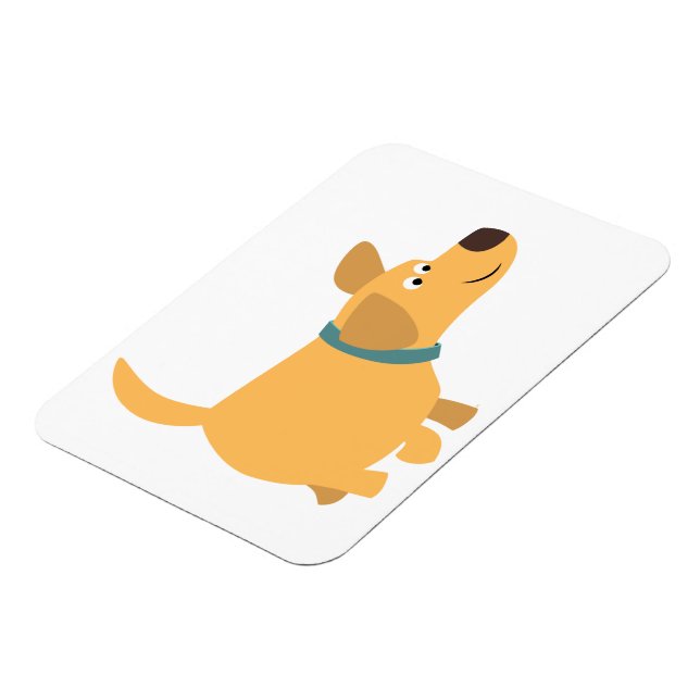 Niedlicher Cartoon Gelbes Labrador Flexible Magnet (Linke Seite)