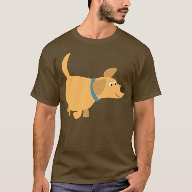Niedlicher Cartoon Gelbes Labrador T - Shirt (Vorderseite)