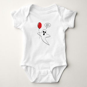 Niedlicher Cartoon Ghost mit Red Balloon Baby Strampler