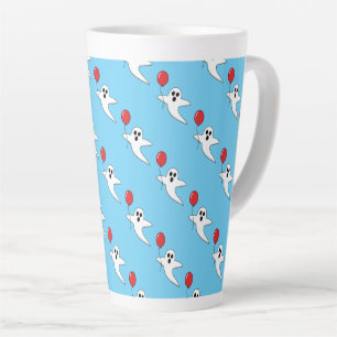 Niedlicher Cartoon Ghost mit Red Balloon Pattern Milchtasse