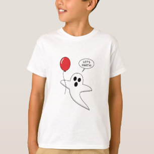 Niedlicher Cartoon Ghost mit Red Balloon T-Shirt