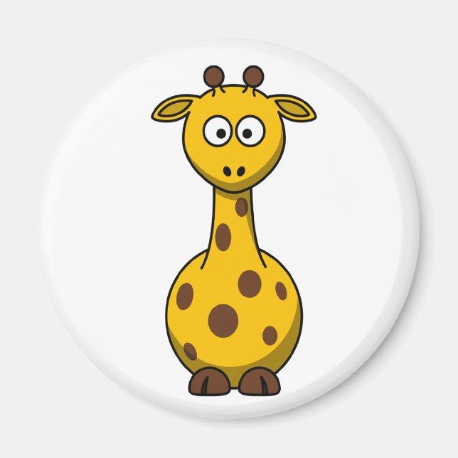 Niedlicher Cartoon Giraffe Clipart Magnet (Vorne)