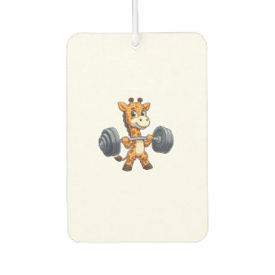 Niedlicher Cartoon Giraffe Lifting Weights Fitness Autolufterfrischer