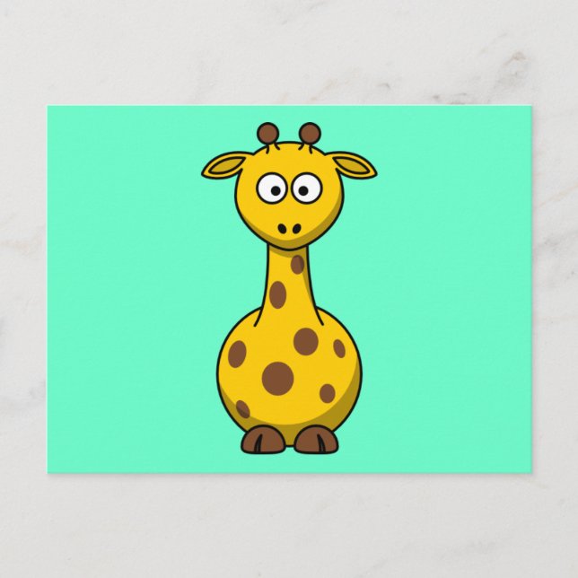 Niedlicher Cartoon Giraffe Postkarte (Vorderseite)