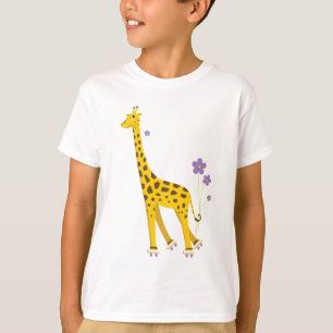 Niedlicher Cartoon Giraffe Skaten Kids Long Sleeve T-Shirt