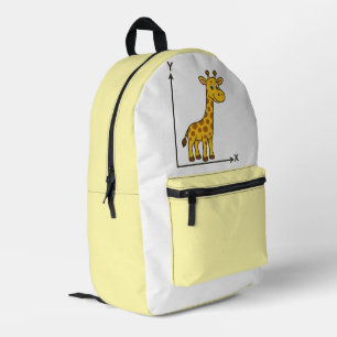 Niedlicher Cartoon Giraffe über Mathe X-Y-Achse Bedruckter Rucksack