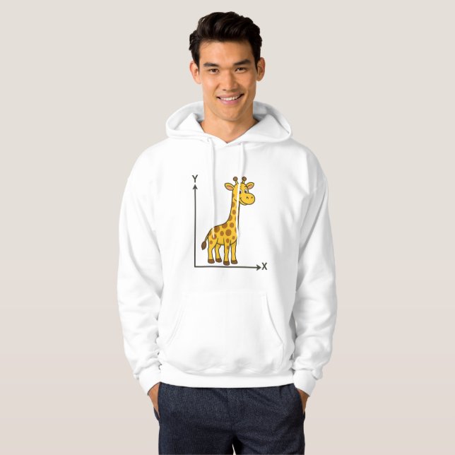 Niedlicher Cartoon Giraffe über Mathe X-Y-Achse Hoodie (Vorne ganz)