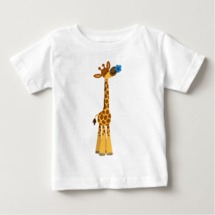 Niedlicher Cartoon Giraffe und Blume Baby T - Shir T-shirt