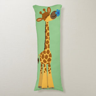 Niedlicher Cartoon Giraffe und Blume Kissen