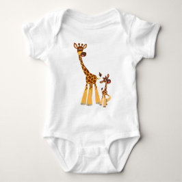 Niedlicher Cartoon Giraffe und Calf Baby Baby Strampler