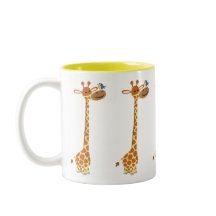 Niedlicher Cartoon Giraffe und Freund