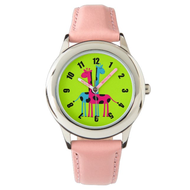 Niedlicher Cartoon Giraffen Armbanduhr (Vorderseite)