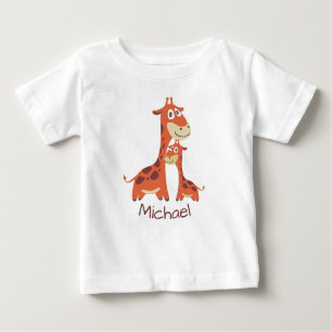 Niedlicher Cartoon Giraffen Personalisiert Baby T-shirt
