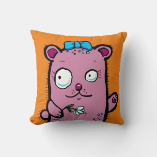 Niedlicher Cartoon Girl Bear Waving Kissen