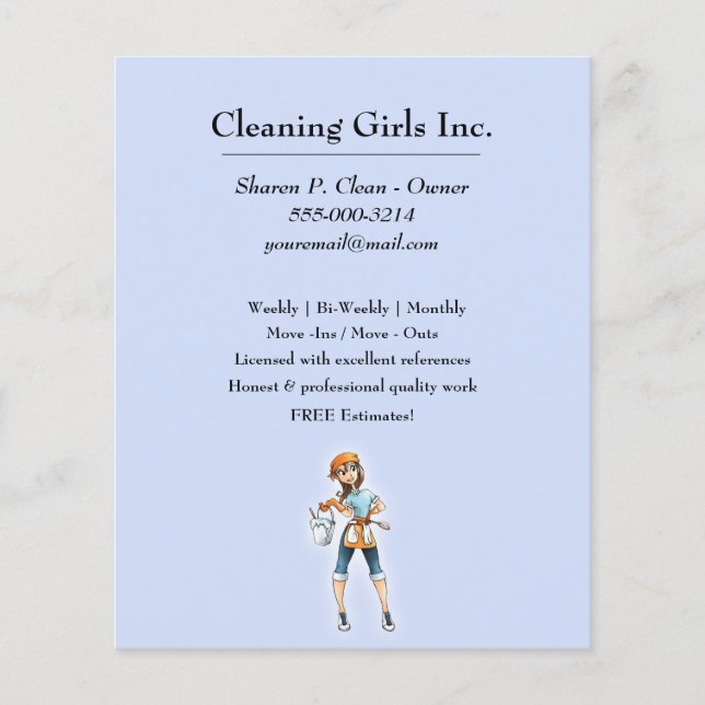 Niedlicher Cartoon Girl Clearing Flyer (Vorne)