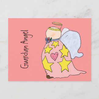 Niedlicher Cartoon Gladys The Guardian Angel Postc Postkarte