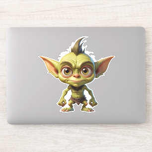 Niedlicher Cartoon Goblin mit Pointy Ohren Aufkleber
