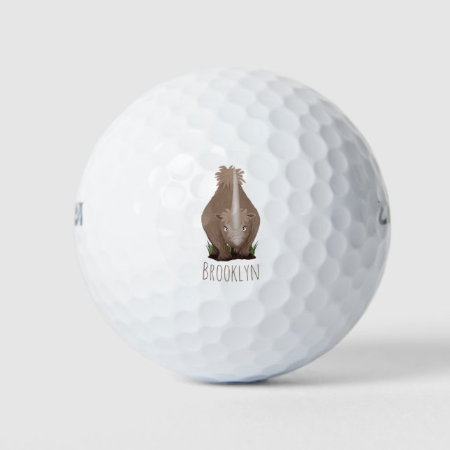 Niedlicher Cartoon Golfball (Vorderseite)