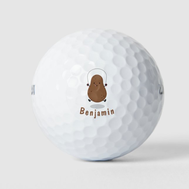Niedlicher Cartoon Golfball (Vorderseite)
