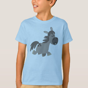 Niedlicher Cartoon Grau Pony Children T - Shirt