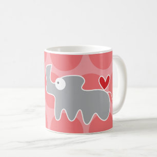 Niedlicher Cartoon graues Nashorn & lustige Punkte Tasse