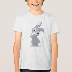 Niedlicher Cartoon Graukaninchen Tri-Blend Shirt