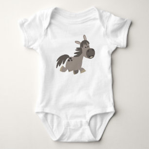 Niedlicher Cartoon Gray Pony Baby Bekleidung Strampler