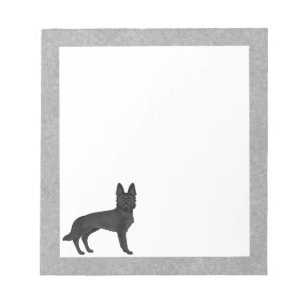 Niedlicher Cartoon GSD Dog Gray Notizblock