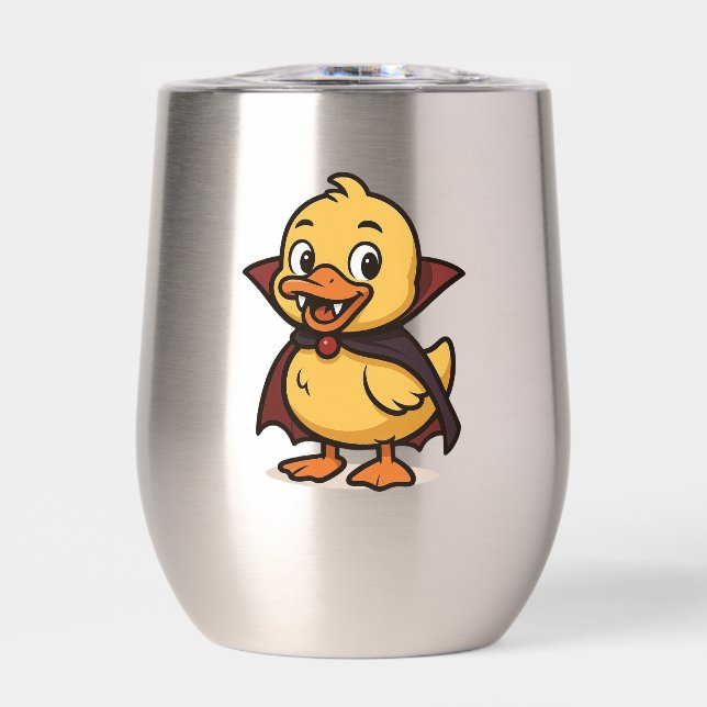 Niedlicher Cartoon Halloween Entenvampire (Vorderseite)