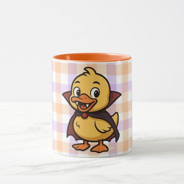Niedlicher Cartoon Halloween Entenvampire Tasse (Zentrum)