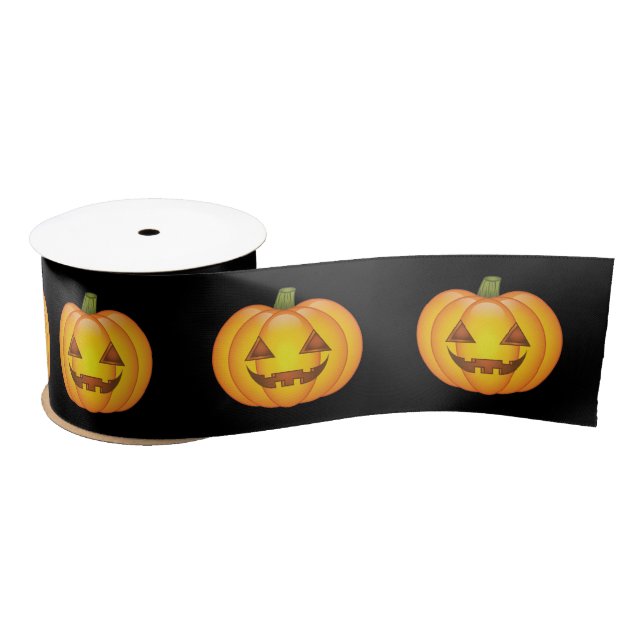 Niedlicher Cartoon Halloween Jack O’Lantern Pumpki Satinband (Spule)