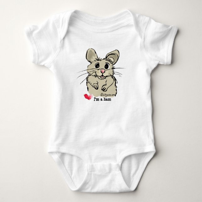 Niedlicher Cartoon Hamster Baby Strampler (Vorderseite)