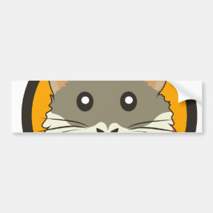 Niedlicher Cartoon Hamster mit einem farbigen Scha Autoaufkleber