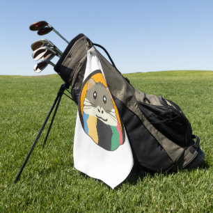 Niedlicher Cartoon Hamster mit einem farbigen Scha Golfhandtuch
