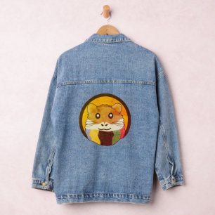 Niedlicher Cartoon Hamster mit einem farbigen Scha Jeansjacke
