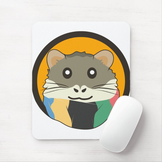Niedlicher Cartoon Hamster mit einem farbigen Scha Mousepad (Mit Mouse)
