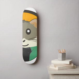 Niedlicher Cartoon Hamster mit einem farbigen Scha Skateboard
